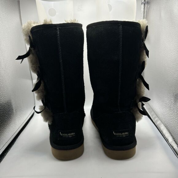 KOOLABURRA BY UGG VICTORIA TALL BLACK SOFT SUEDE FUR WOMENS BOOTS SIZE US 10 - Picture 11 of 16